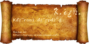 Károsi Árpád névjegykártya