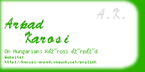 arpad karosi business card